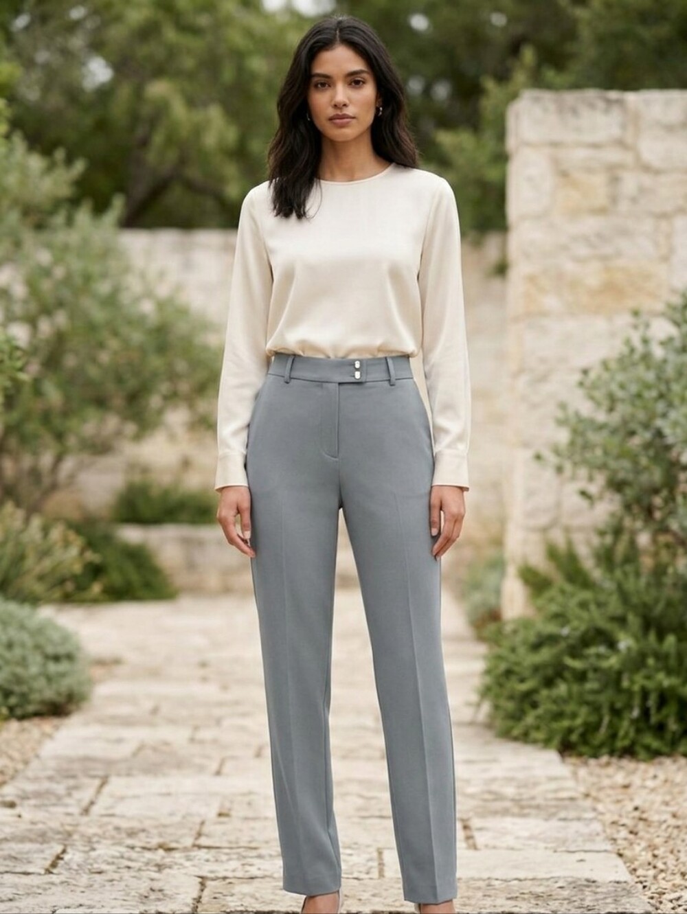 Work suit pants grey-blue, ZARA